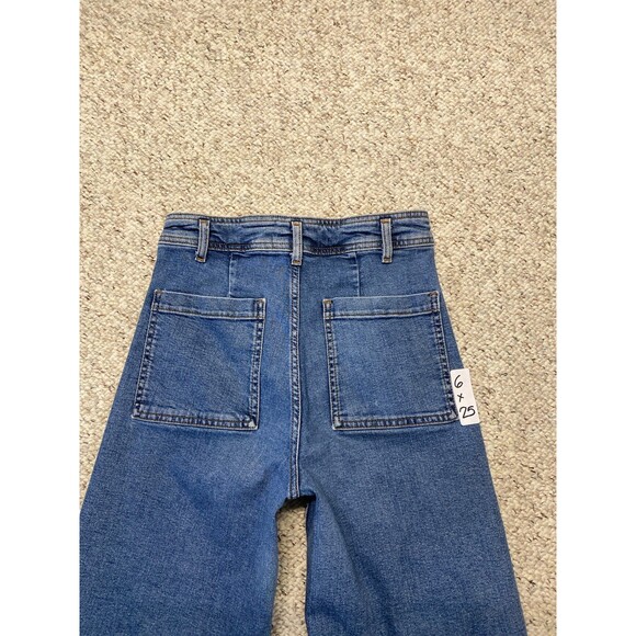 Zara Wide-Leg Flare Jeans in Blue - Picture 6 of 8